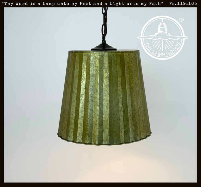 Sage Galvanized Fluted Pendant Light