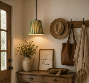 Sage Galvanized Fluted Pendant Light