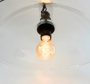 Clear Glass Wide Dome Pendant Light