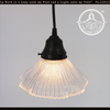 Delicate Petite Scallop Ribbed Glass Pendant Light