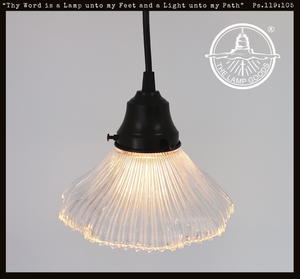 Delicate Petite Scallop Ribbed Glass Pendant Light