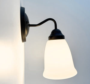Beacon Bell Milk Glass Wall Light