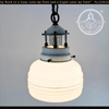 Industrial Milk Glass Utility Pendant Light