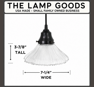 Delicate Petite Scallop Ribbed Glass Pendant Light