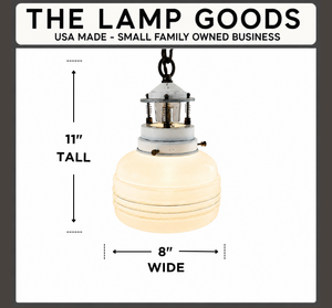 Industrial Milk Glass Utility Pendant Light