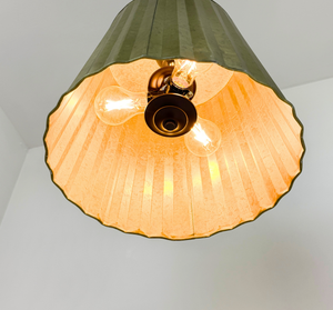 Sage Galvanized Fluted Pendant Light