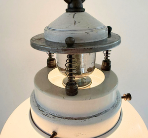 Industrial Milk Glass Utility Pendant Light