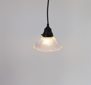 Delicate Petite Scallop Ribbed Glass Pendant Light