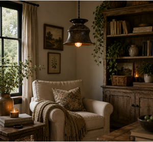 Pewter Orchard Bell Pendant Light