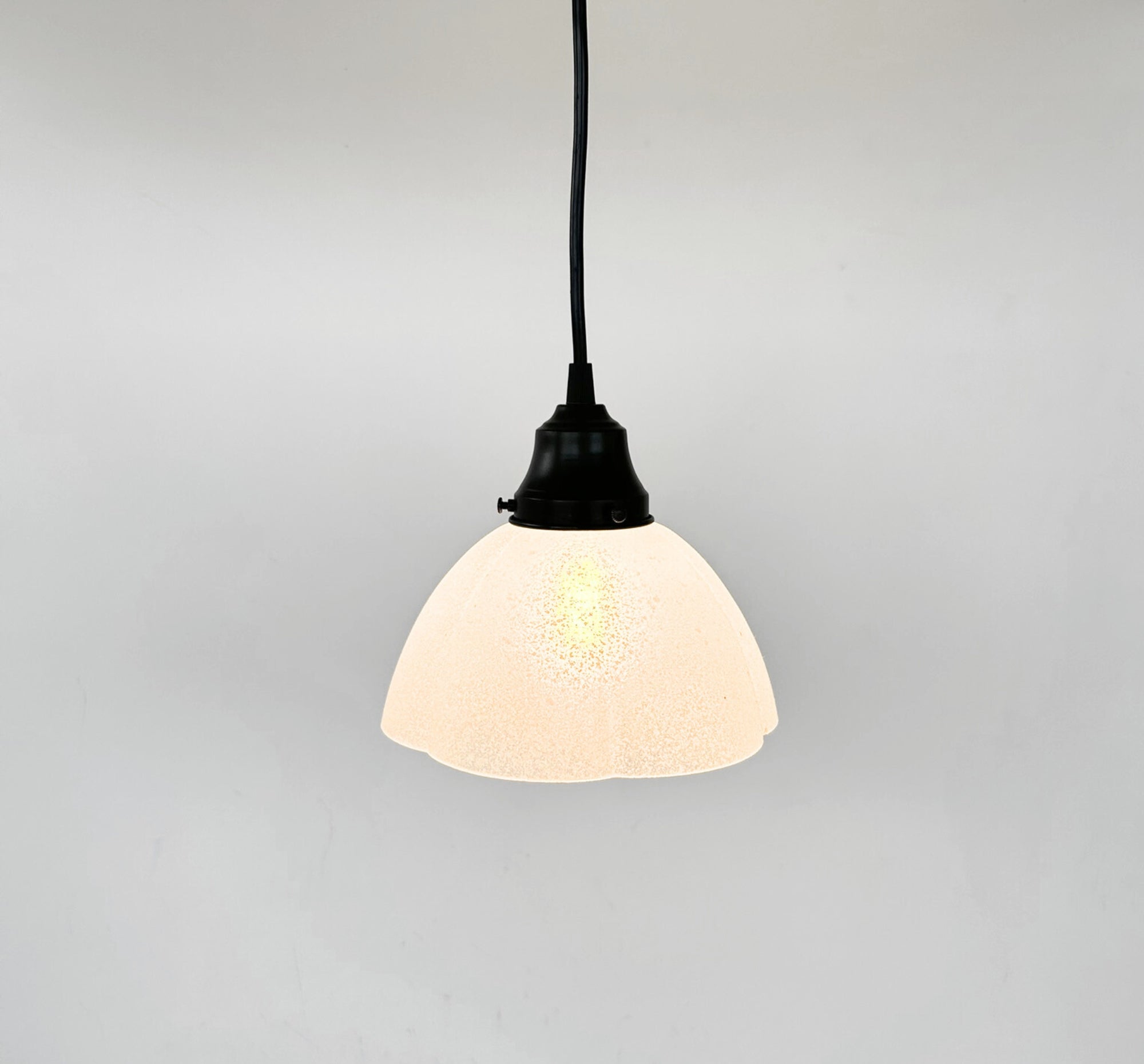 Frosted Texturized White Flower Pendant Light