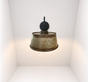 Copper-Edge Bronze Toned Farm Drum Wall Sconce