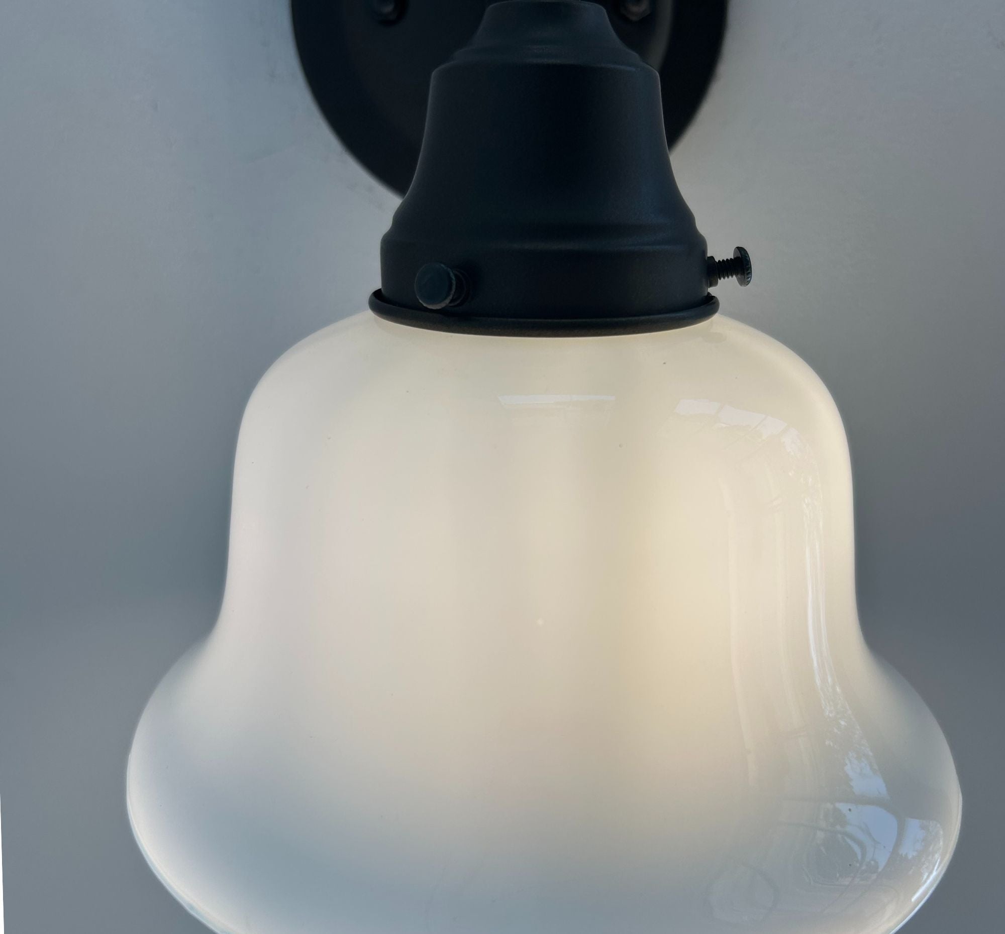 Traditional 1940's Milk Glass Bell Wall SCONCE Lighting