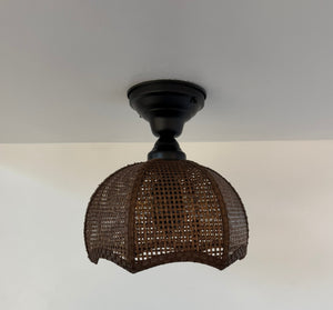 Harvest Weave Dark Rattan Ceiling Light