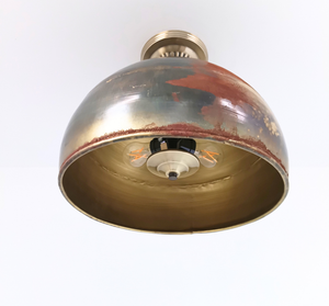 Antique Dark Brassy Gold Large Rustic Bucket Ceiling Light - The Lamp Goods