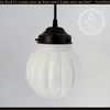 Milk Glass Small Ribbed Globe Pendant Light
