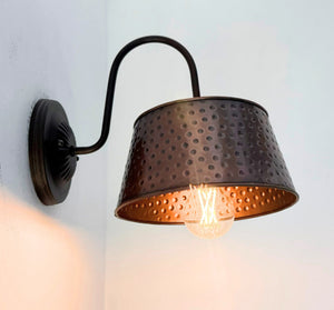 Gooseneck Rustic Hammered Copper Wall Sconce - The Lamp Goods