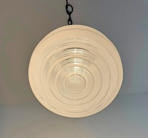 Industrial Milk Glass Utility Pendant Light
