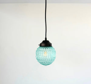 Rare Blue Diamond Cut Globe Pendant Light | 6" Width - The Lamp Goods