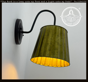 Sage Galvanized Fluted Sconce