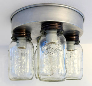 Farmhouse Mason Jar Quartet Flush Mount