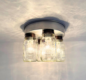 Farmhouse Mason Jar Quartet Flush Mount