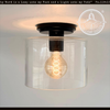 Modern Farmhouse Clear Glass Cylinder Flush Mount Light