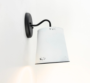 Farmhouse White Barn Metal Distressed Wall Sconce