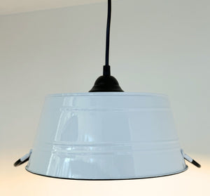 White Enamel Country Barn Pendant Light