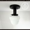 Vintage Floral Accent Teardrop Glass Ceiling Light