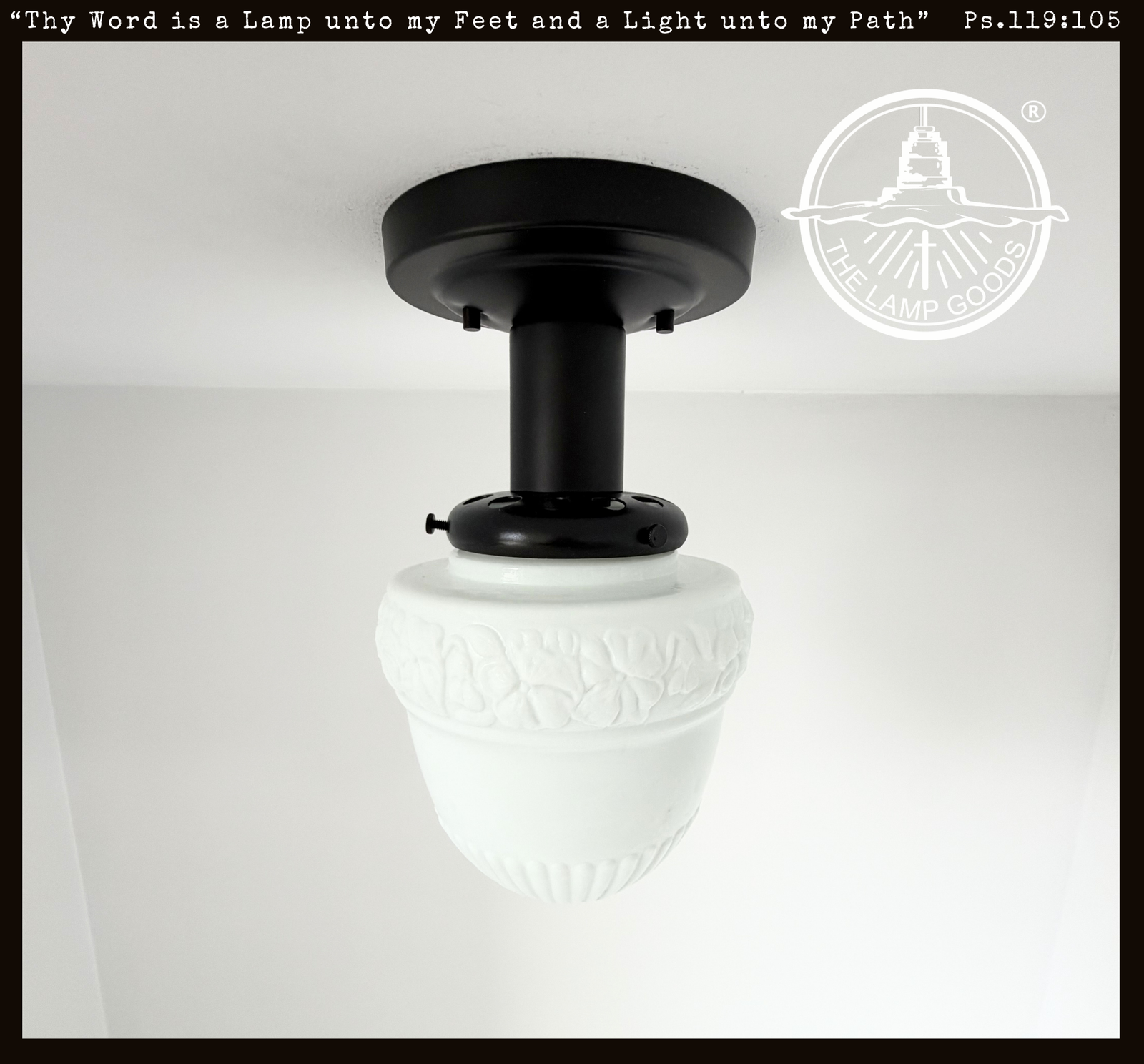Vintage Floral Accent Teardrop Glass Ceiling Light