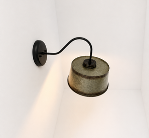 Copper-Edge Bronze Toned Farm Drum Wall Sconce