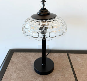 Vintage-Inspired Clear Bubble Glass Table Lamp