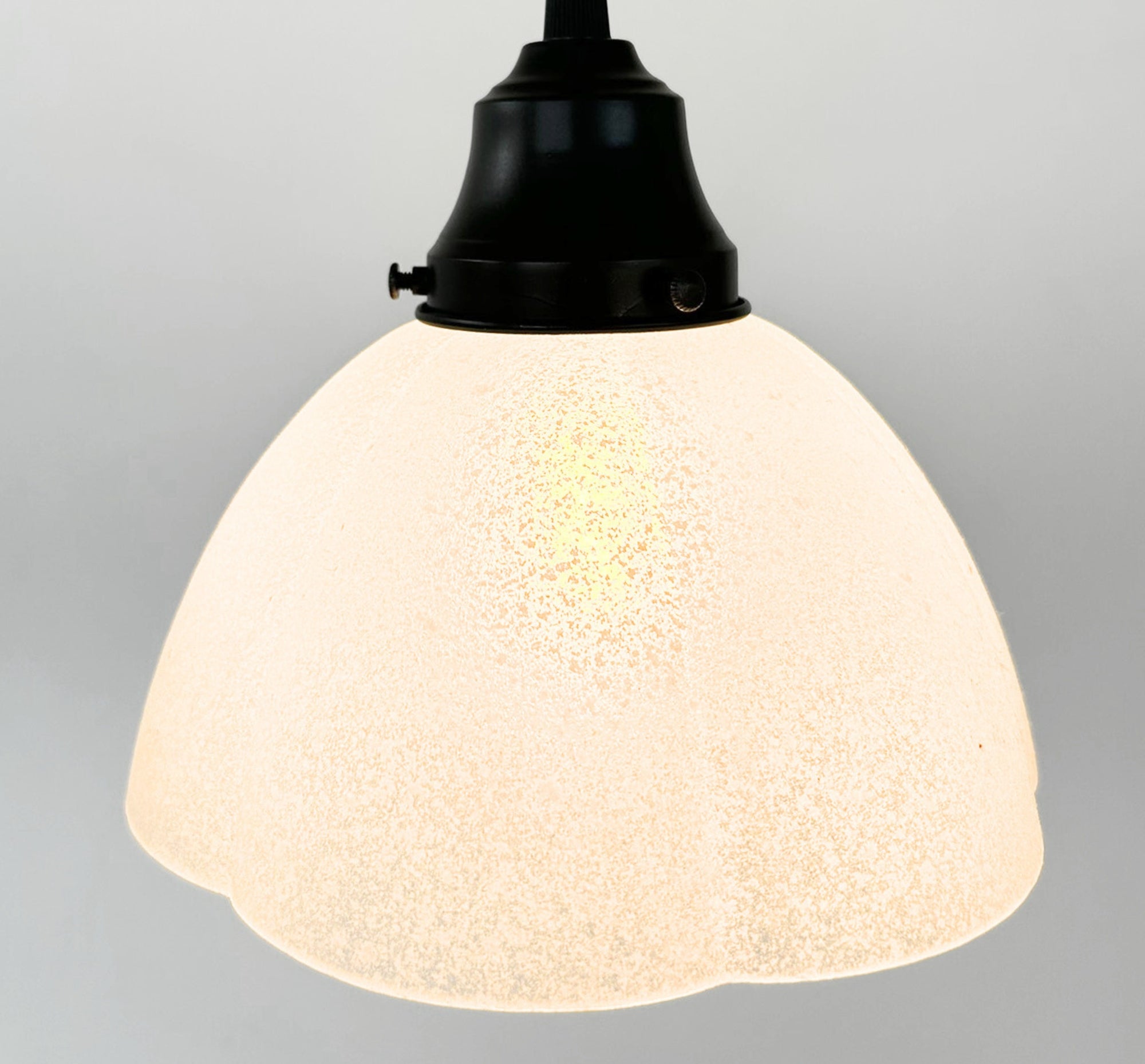 Frosted Texturized White Flower Pendant Light