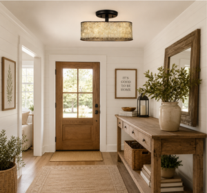 Farmhouse Lime Washed Trough Ceiling Light