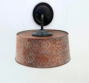 Ornate Copper Custom 90 Degree Arm Wall Sconce - The Lamp Goods