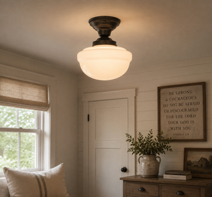 Antique Acorn CEILING Schoolhouse LIGHT Fixture