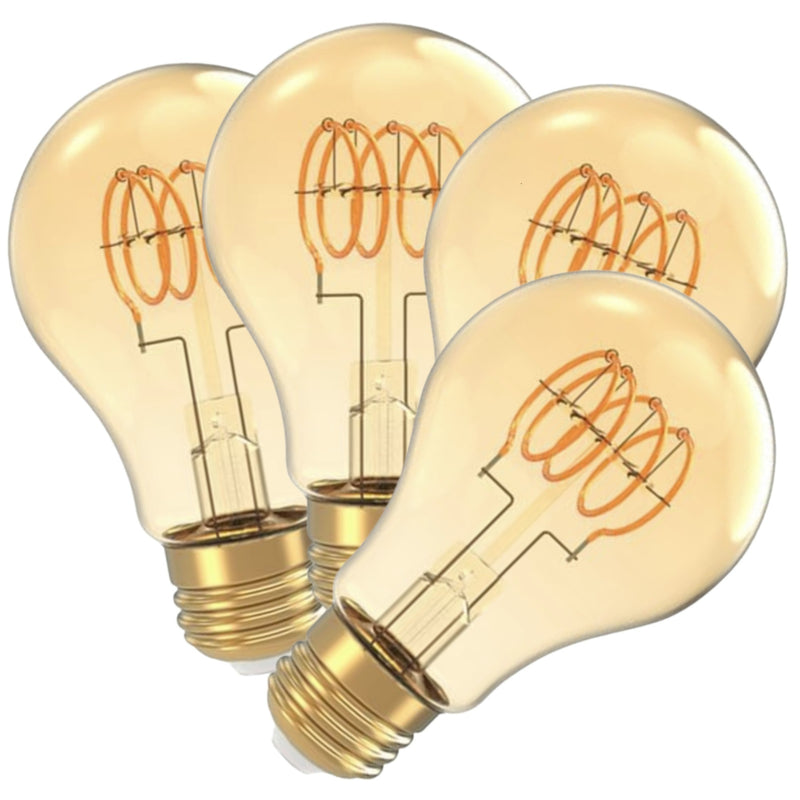 4 Pack - Dimmable LED Spiral Vintage 60W Eq. - The Lamp Goods
