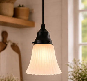 Vintage Frosted Classic Flare Pendant Light | 5" Width