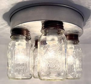 Farmhouse Mason Jar Quartet Flush Mount
