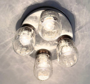 Farmhouse Mason Jar Quartet Flush Mount