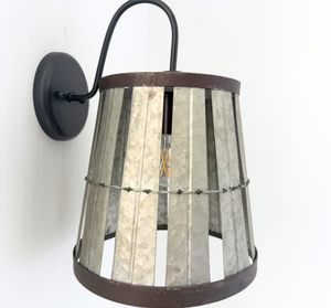 Galvanized Open Weave Wall Sconce