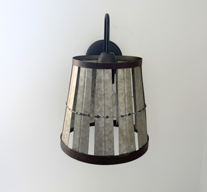 Galvanized Open Weave Wall Sconce