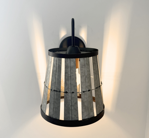Galvanized Open Weave Wall Sconce