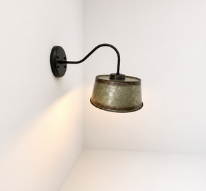 Copper-Edge Bronze Toned Farm Drum Wall Sconce