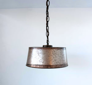 Copper-Edge Galvanized Farm Drum Pendant Light - The Lamp Goods