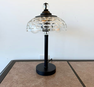 Vintage-Inspired Clear Bubble Glass Table Lamp
