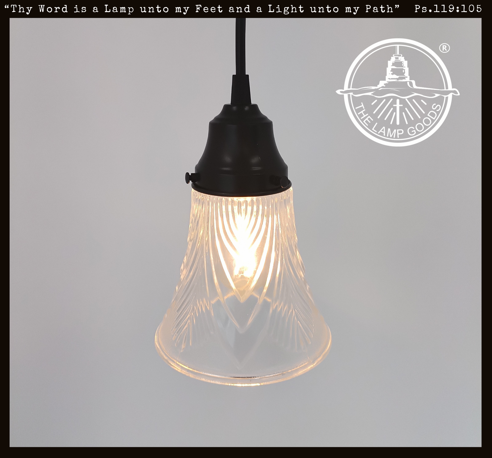 Clear Simple Chevron Taper Glass Pendant | The Lamp Goods