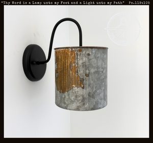 Rustic Grain Pail Wall Sconce