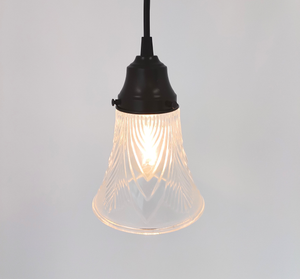 Clear Simple Chevron Taper Glass Pendant
