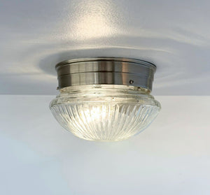 Vintage Clear Holophane Dome Ceiling Light
